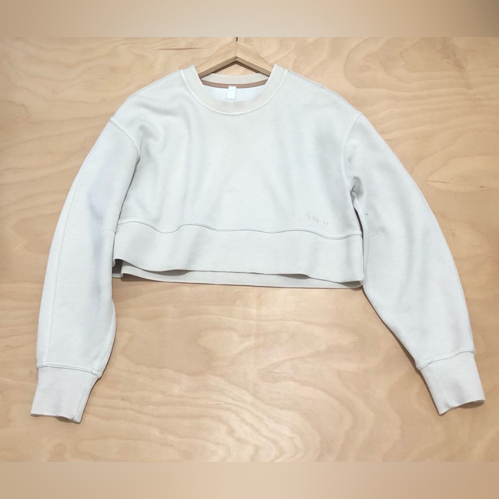lululemon athletica Cropped Crew Sweatshirt in Off-White Oversized Women PS.